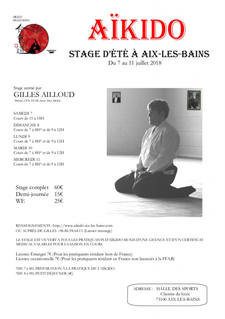 Stage d’été à Aix-les-Bains